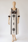 White tribal block-print kurta studio product photo