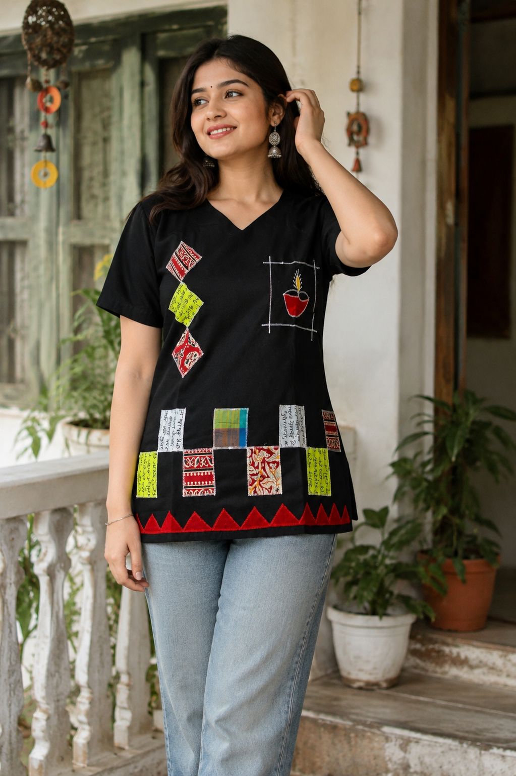 Short Kurti with Beautiful Patchwork