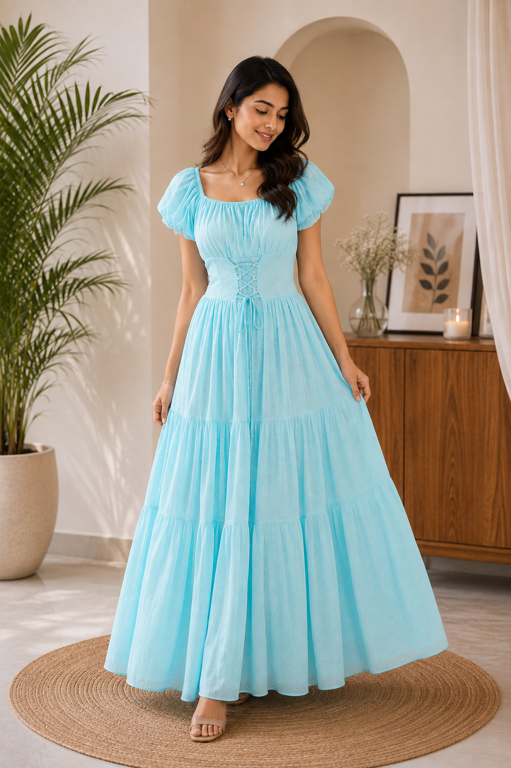 Soft Fabric Rhinestone Dress