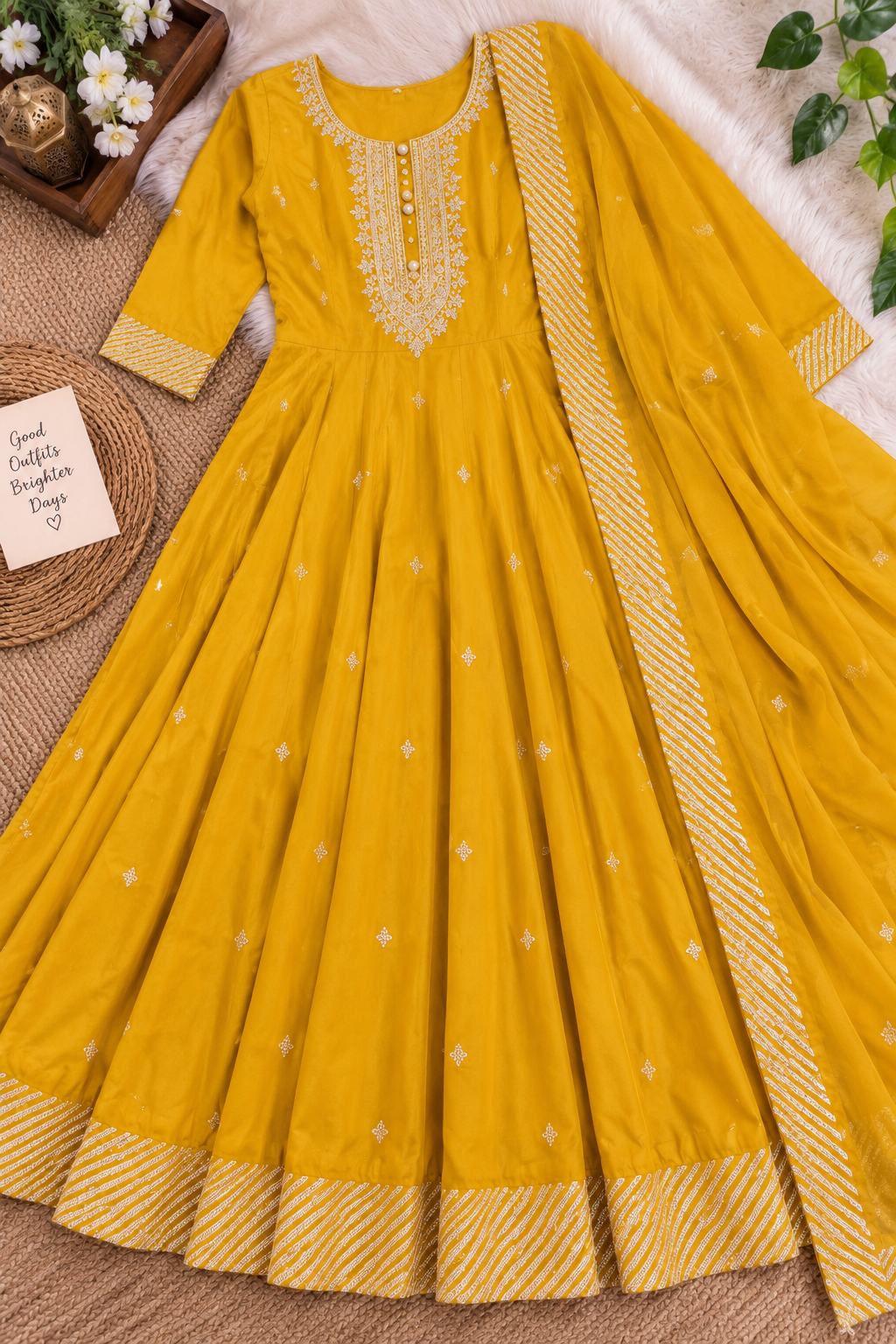 Mustard Yellow Anarkali Dress