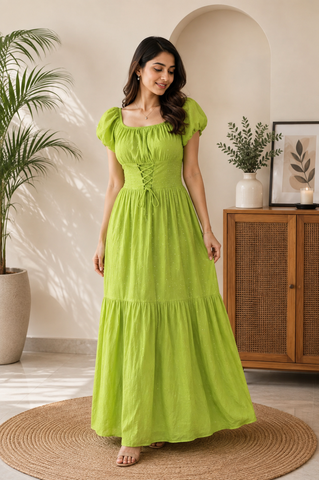 Soft Fabric Rhinestone Dress