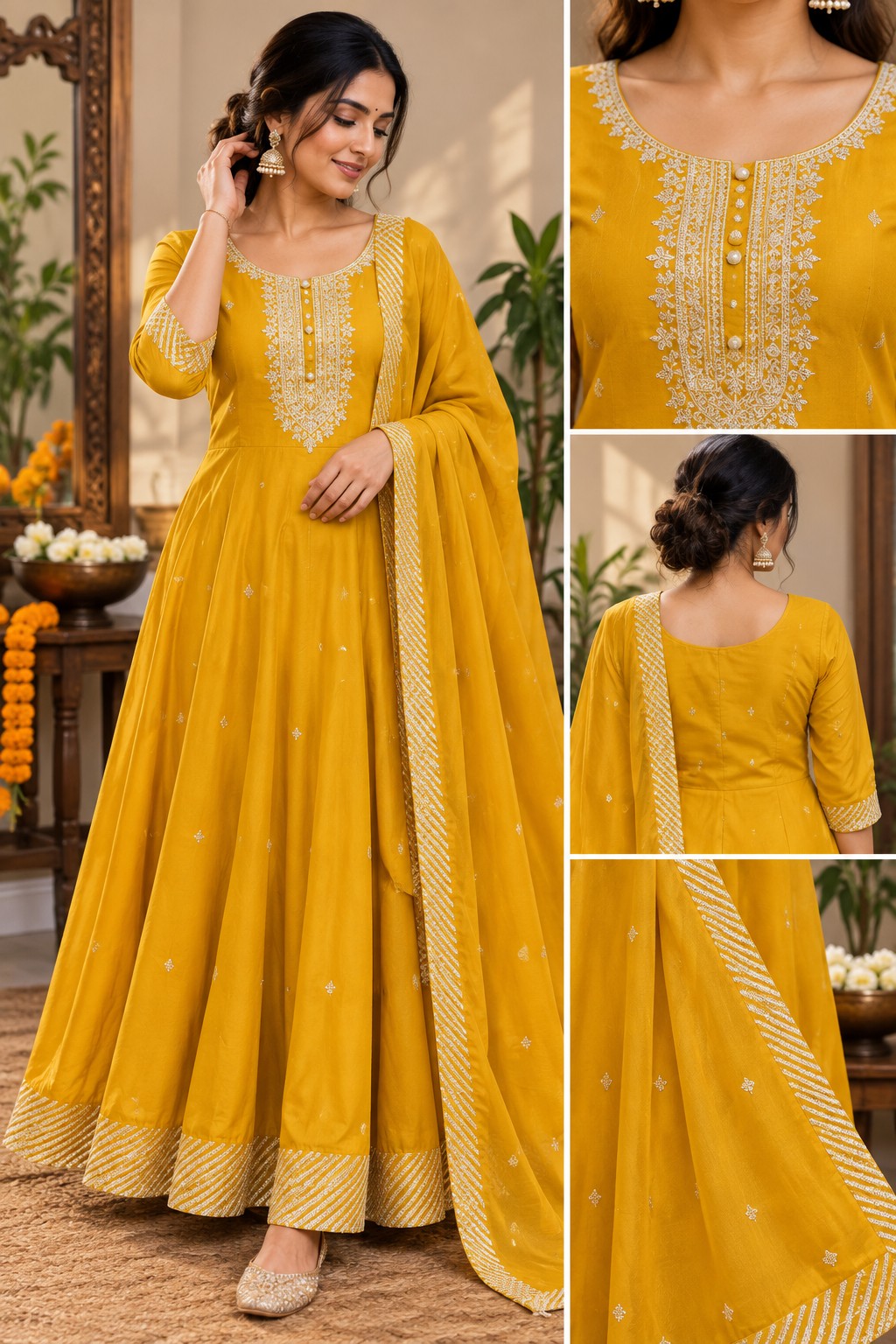 Mustard Yellow Anarkali Dress